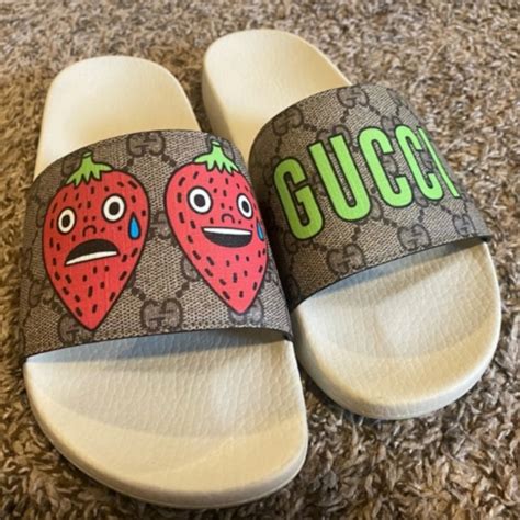 gucci strawberry slides size 10|Gucci slides nordstrom rack.